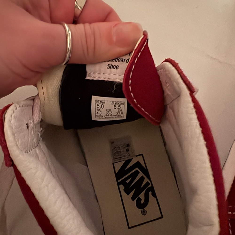 Red High-Top Vans - Picture 4 of 5